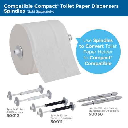 Compact Coreless 2-Ply Bathroom Tissue 2-Ply Rolls 1000 Sheets, PK36 19375